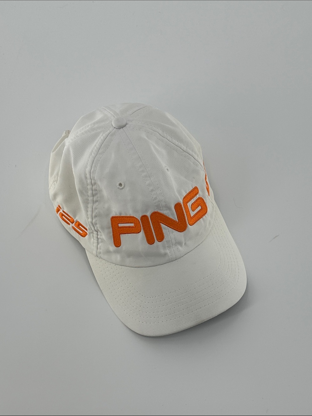 Ping White Golf Hat with Orange Embroidered Logo